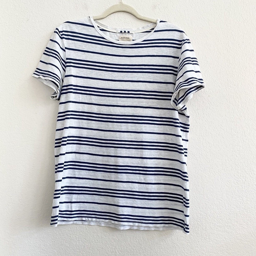 Life After Denim‎ Shirt Mens Medium Blue Cream Striped 100% Cotton